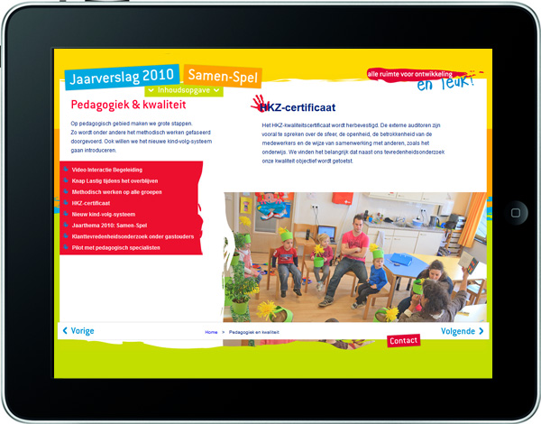 Screenshot De Kober Groep Jaarverslag 2010